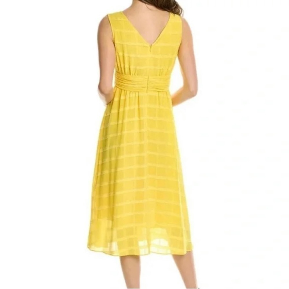 Nanette Lepore Yellow Sleeveless V-Neck Midi Dress - Size 10 - Picture 2 of 4